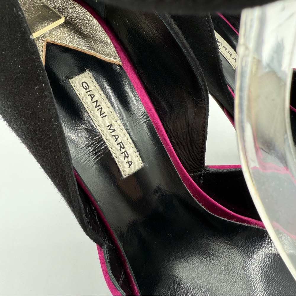 Gianni Marra Bold Color-block With Ankle Strap Stiletto Pointy Toe Platform - Picture 5 of 17